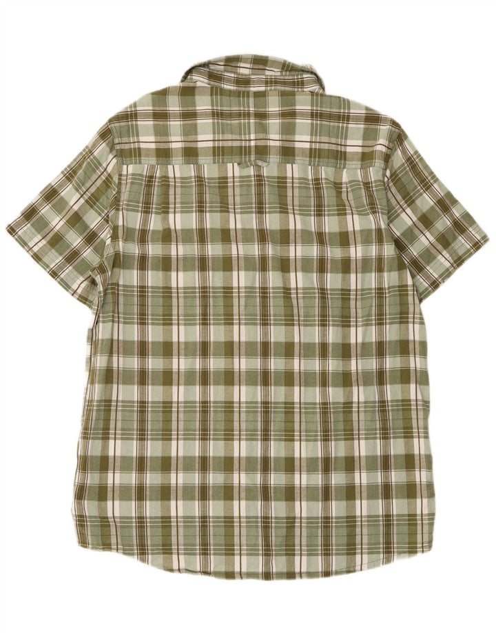 Camicia da uomo a maniche corte Mountain Warehouse in cotone a quadri verdi grandi