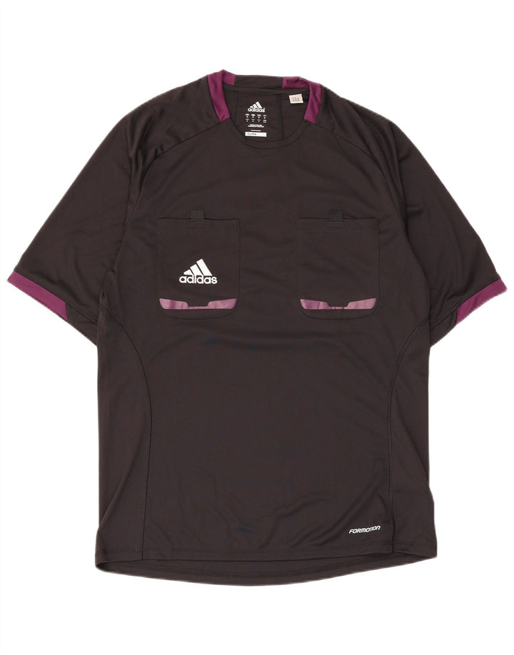 T-shirt Adidas Climacool da uomo Top in poliestere color block medio nero