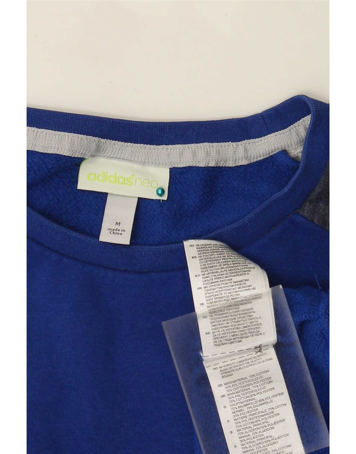 Felpa da uomo Adidas Neo Graphic maglione blu medio in cotone color block