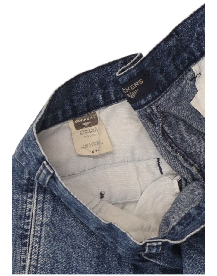 Pantaloncini di jeans da donna Dockers W34 grandi cotone blu
