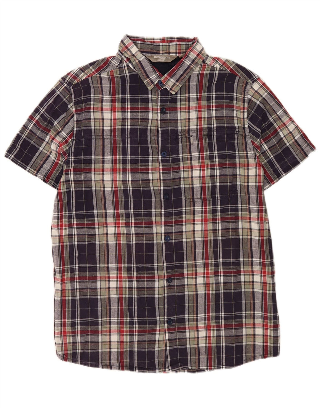 Camicia a maniche corte da uomo Mountain Warehouse grande scozzese blu navy