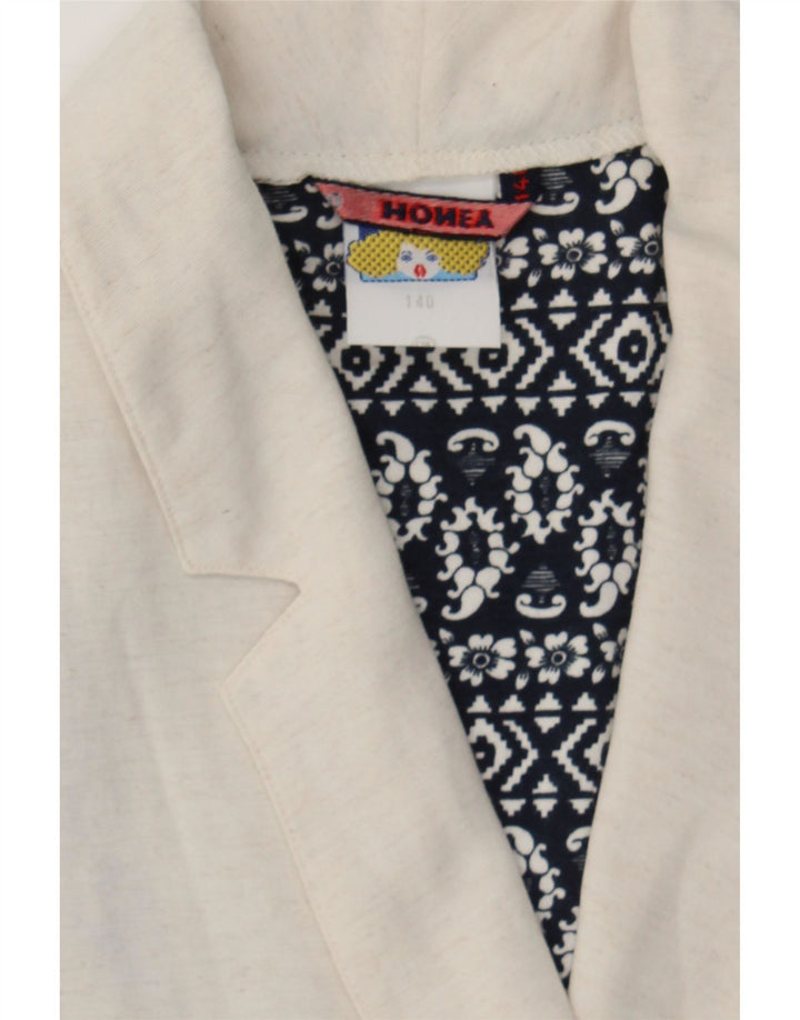 VINTAGE Girls Double Breasted Blazer Jacket 9-10 Years White Viscose Vintage Vintage and Second-Hand Vintage from Messina Hembry 