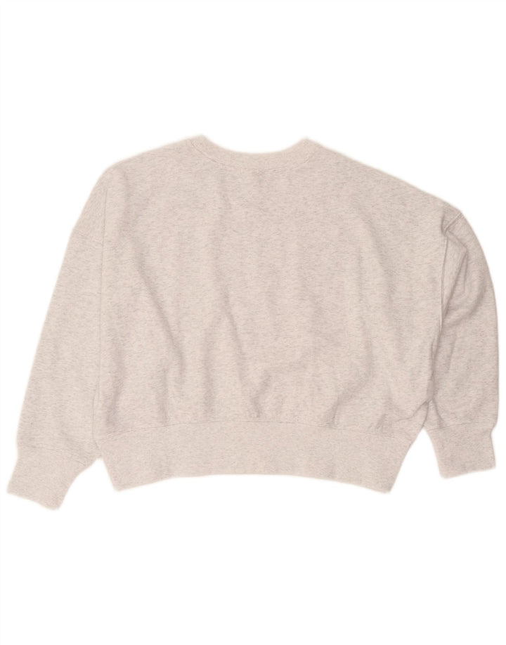 Dkny Donna Crop Graphic Felpa Oversize Maglione UK 10 Piccolo Grigio