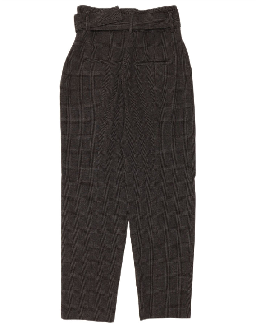 Pantaloni da abito affusolati a vita alta da donna ZARA XS W24 L26 a quadri grigi