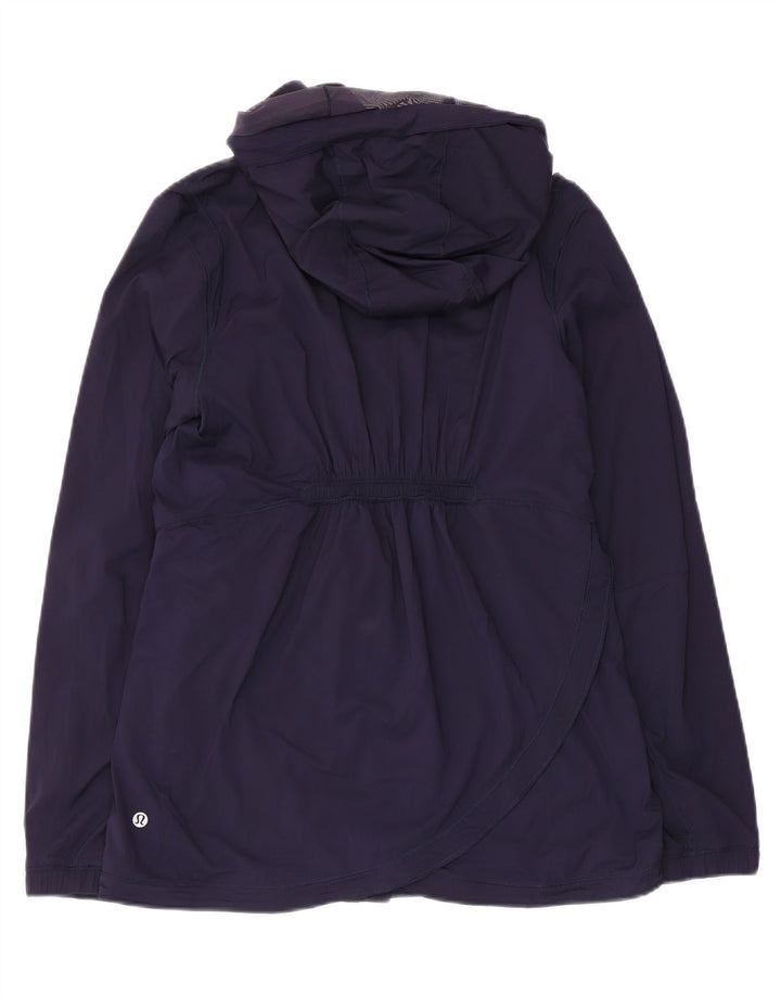 Giacca a vento con cappuccio da donna Lululemon US 8 nylon blu navy medio