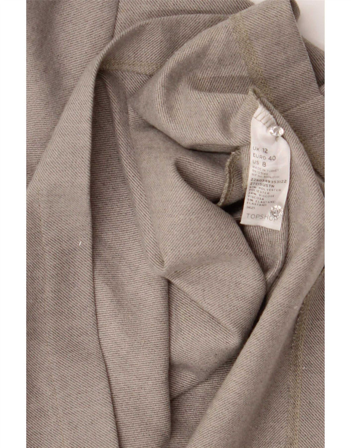 Topshop Minigonna da donna UK 12 Media W28 Poliestere grigio