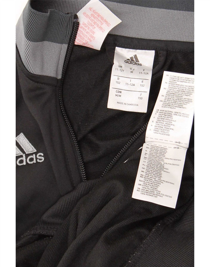 Giacca da tuta da ragazzo Adidas 11-12 anni in poliestere nero