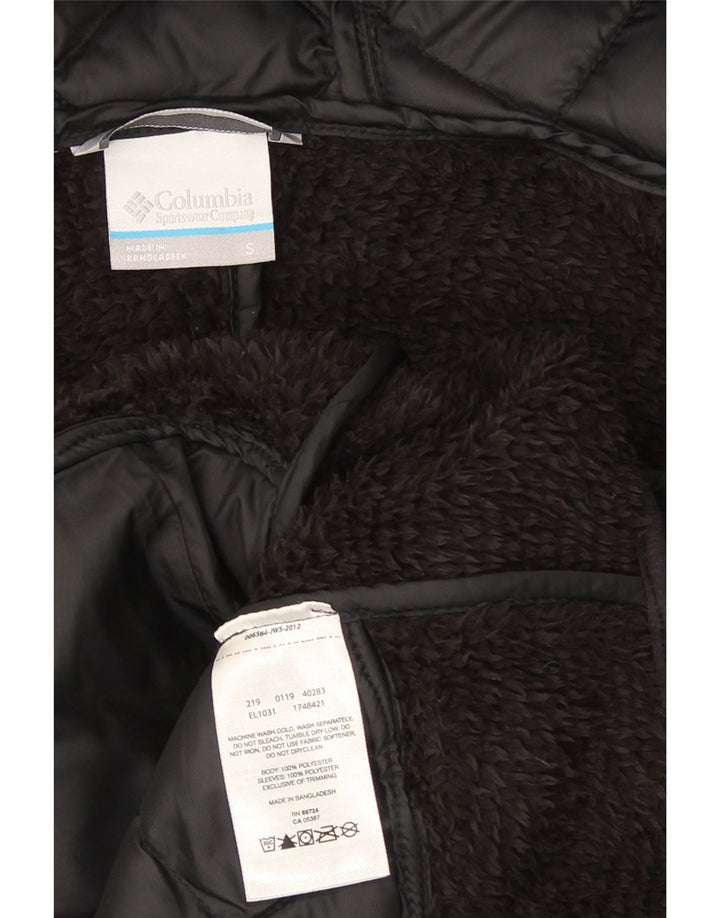 Giacca in pile trapuntata con cappuccio da donna Columbia UK 10 Small Poliestere nero