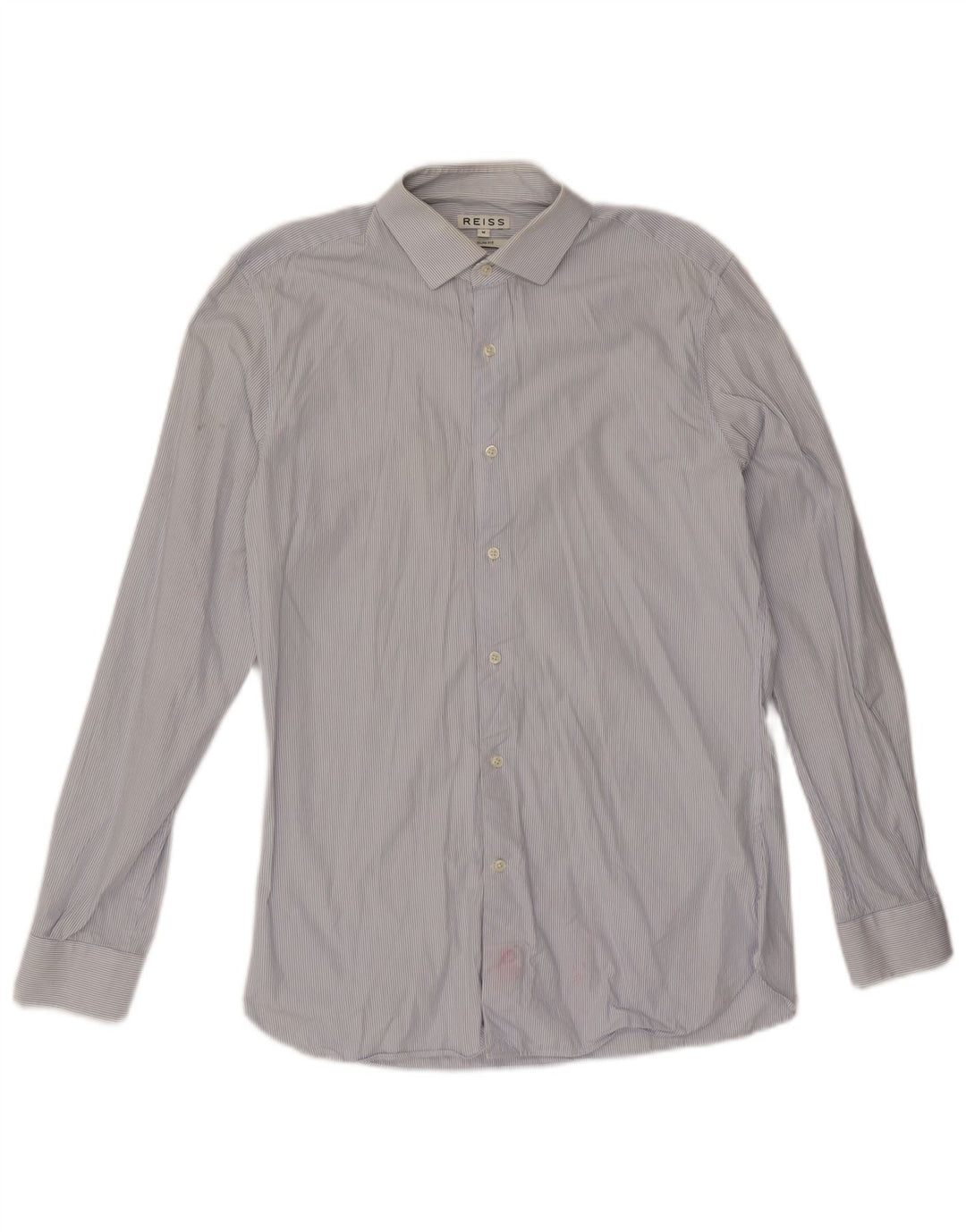 Camicia Reiss da uomo slim fit in cotone a righe blu medio