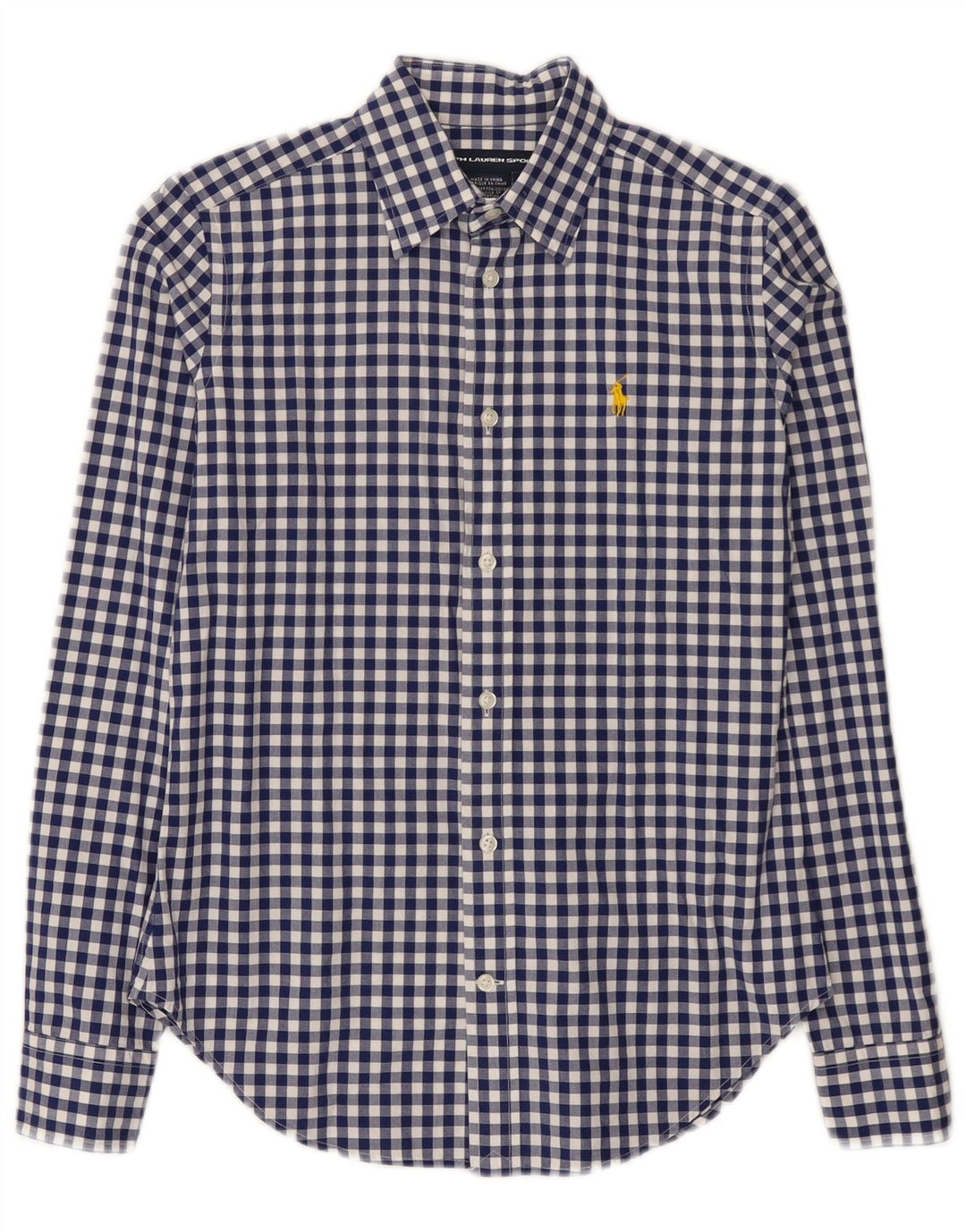 Camicia da donna Ralph Lauren US 6 cotone a quadretti blu medio
