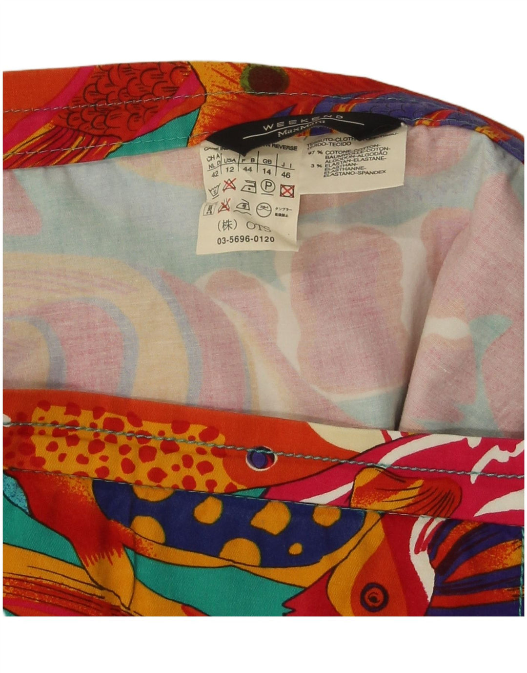 MAX MARA Womens Weekend Straight Skirt UK 14 Large W30 Multicoloured