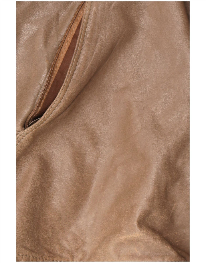 Giacca in pelle da donna Cristiano Di Thiene UK 14 Pelle marrone medio