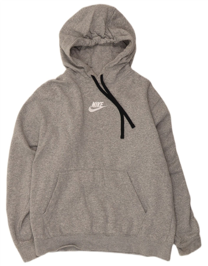 Felpa con cappuccio grafica Nike da uomo in cotone grigio medio