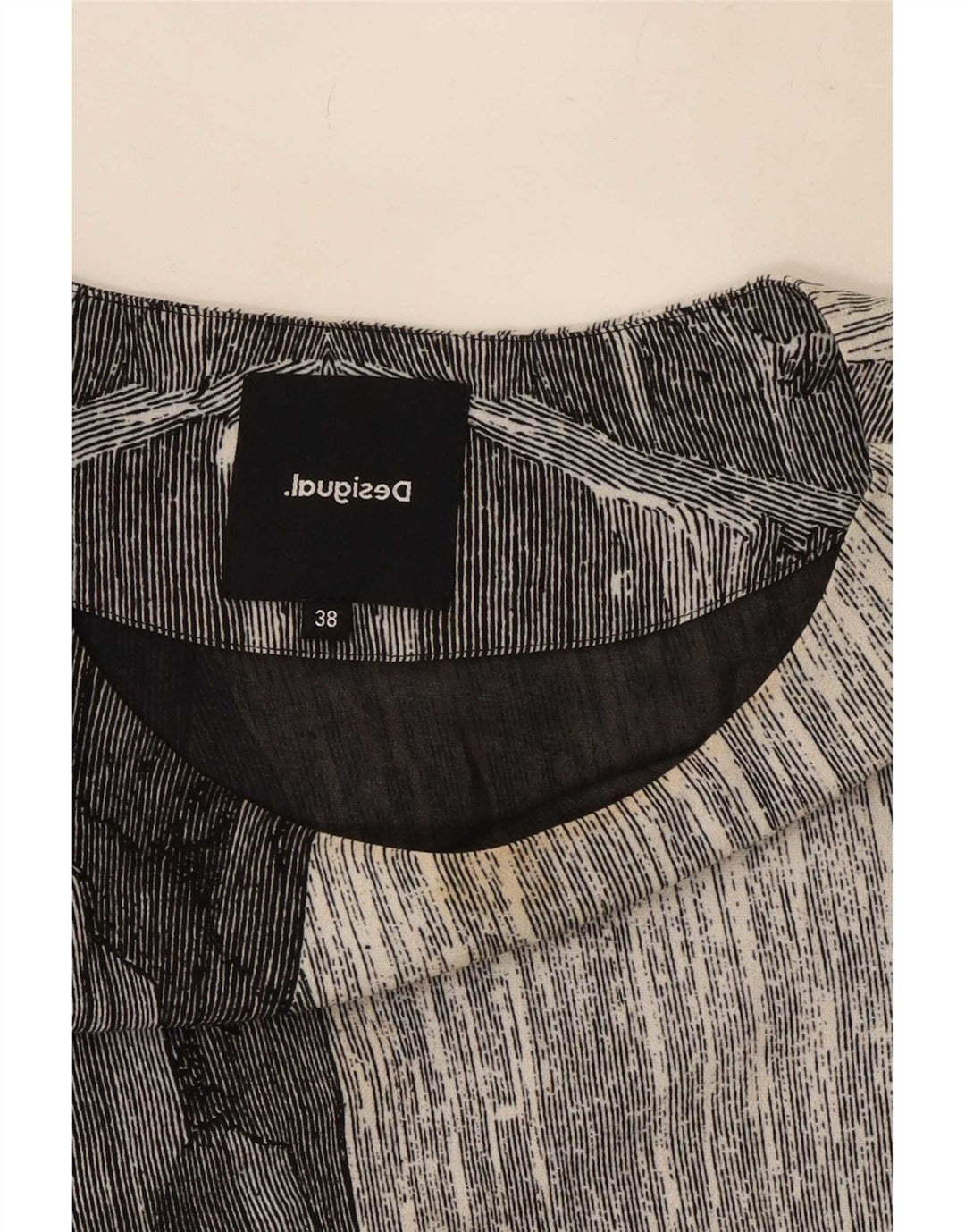 Desigual Abito a trapezio con grafica hawaiana da donna EU 38 Grigio medio geometrico