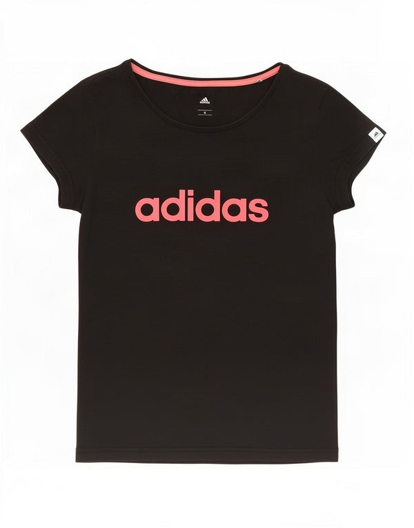 T-shirt grafica Adidas Climalite da donna Top UK 10 piccola in cotone nero