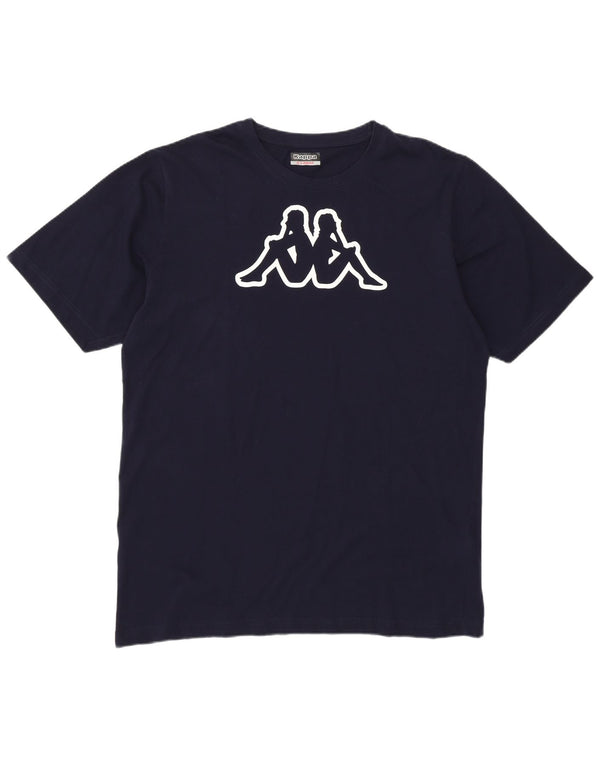 T-shirt grafica da uomo KAPPA Top XL in cotone blu navy