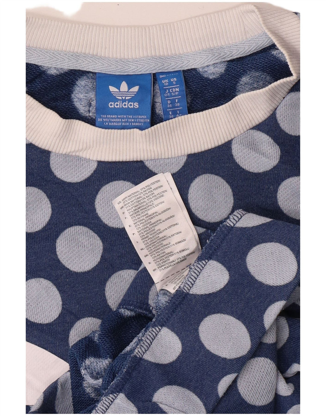 Felpa grafica da donna Adidas Jumper UK 10 Small Blue Poliestere