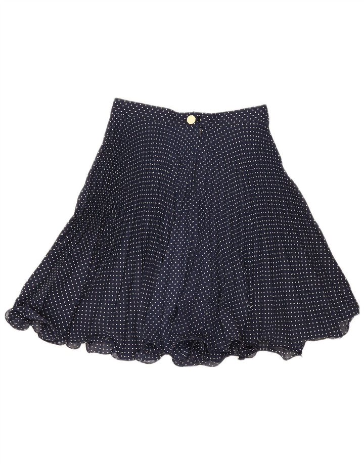 Gonna svasata da donna VINTAGE IT 46 grande W30 blu navy a pois