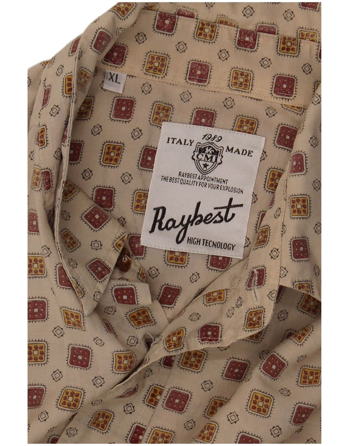 Camicia da uomo Raybest XL Beige geometrica