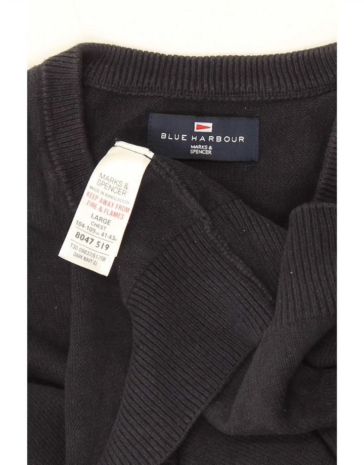 Marks & Spencer Canottiera da uomo blu Harbour Canotta grande in cotone blu scuro