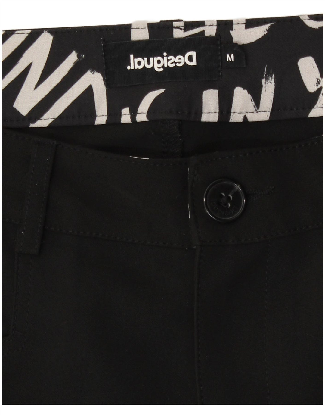 Pantaloni casual slim da donna Desigual medi W28 L28 neri