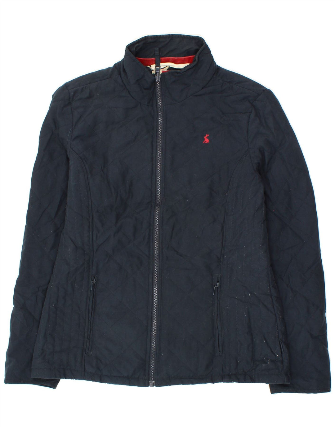 JOULES Womens Quilted Jacket UK 12 Medium Navy Blue Polyester Vintage Joules and Second-Hand Joules from Messina Hembry 
