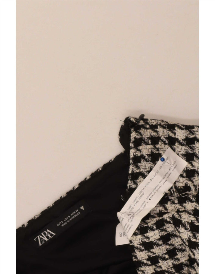 Minigonna da donna Zara piccola W26 poliestere pied de poule nero