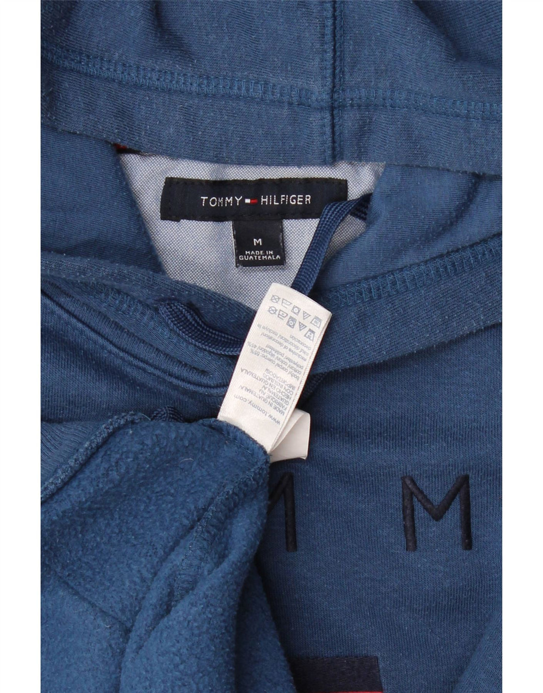 Maglione con cappuccio grafico da uomo Tommy Hilfiger medio cotone blu navy
