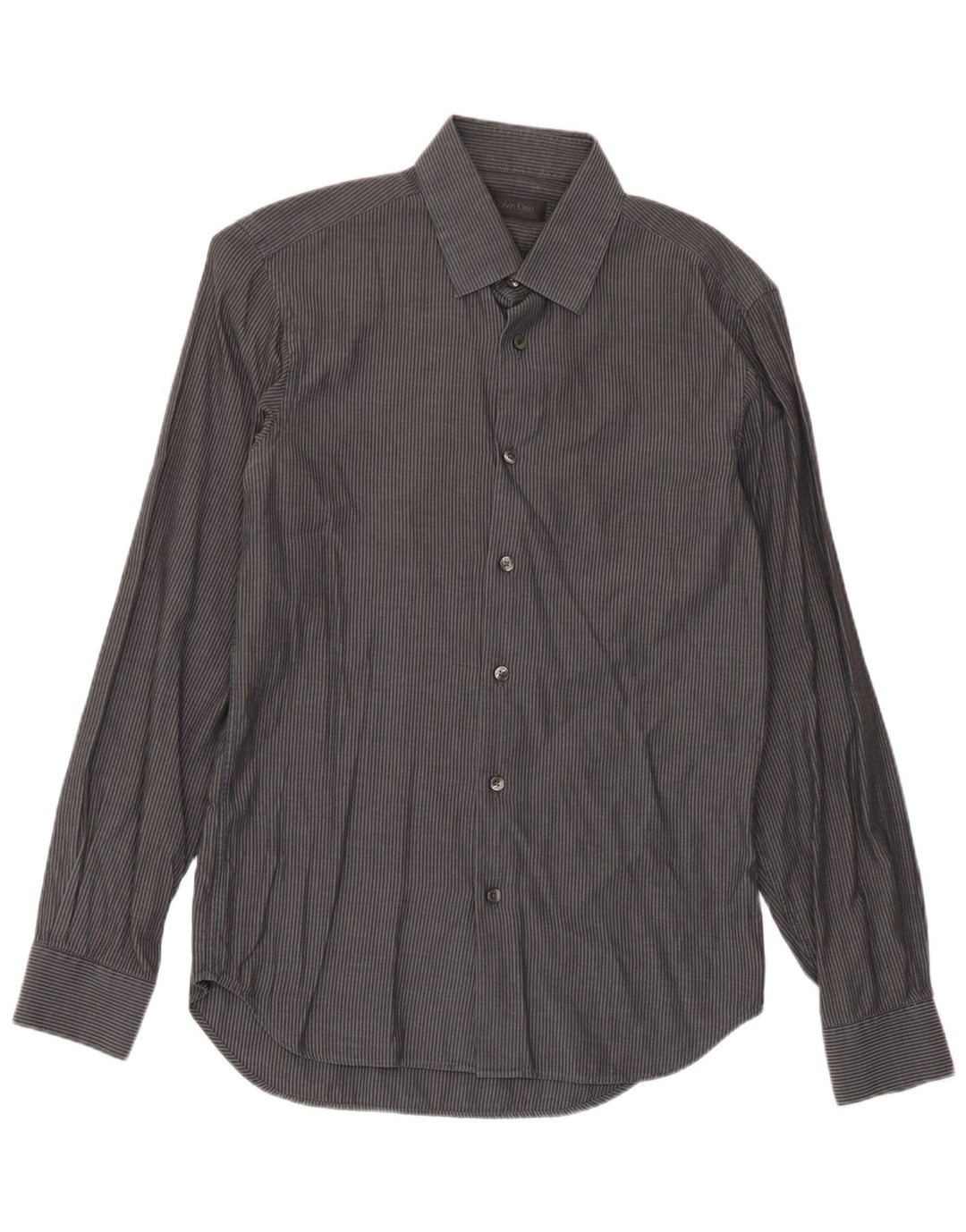 Camicia da uomo Calvin Klein taglia 40 cotone a righe grigio medio