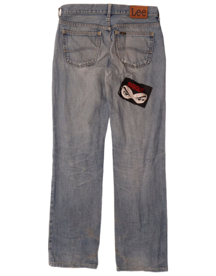 Jeans dritti con grafica da uomo LEE W32 L33 in cotone blu