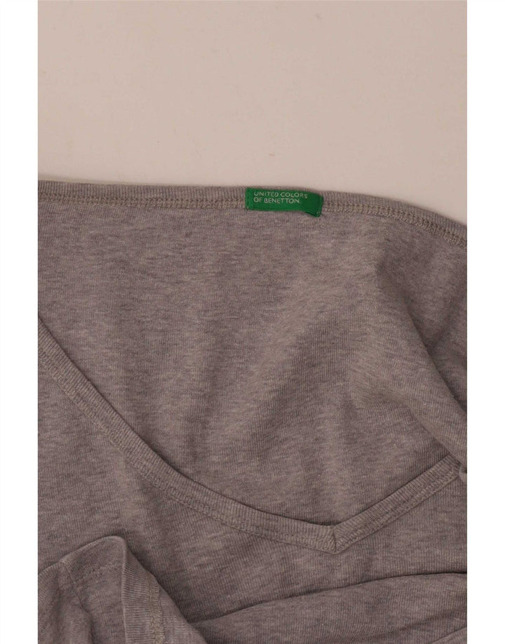 Top da donna Benetton manica lunga UK 10 piccolo grigio