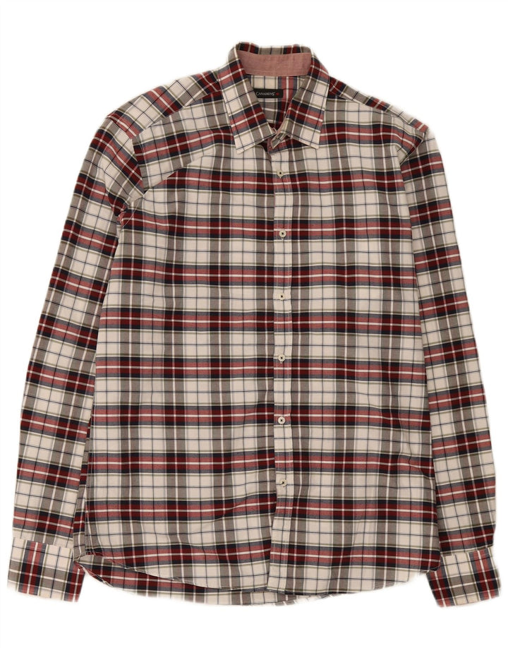 Canadiens Camicia da uomo in flanella di cotone a quadri rossi grandi