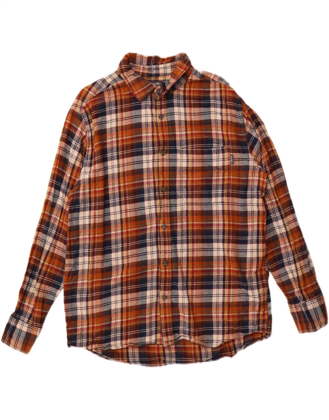 Camicia da uomo in flanella Eddie Bauer XL in cotone a quadri marrone