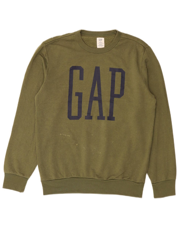Gap Mens Graphic Sweatshirt Jumper Small Khaki Cotton