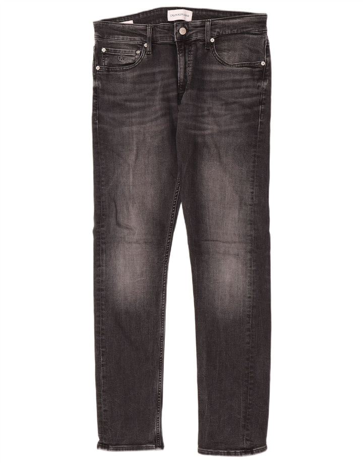 Jeans slim da uomo Calvin Klein W32 L32 cotone grigio