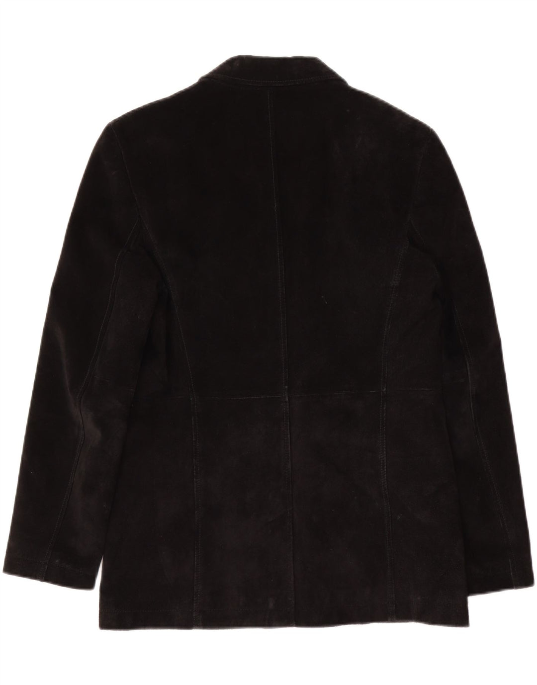 Giacca blazer in pelle scamosciata da donna a 3 bottoni Esprit UK 14 pelle nera media