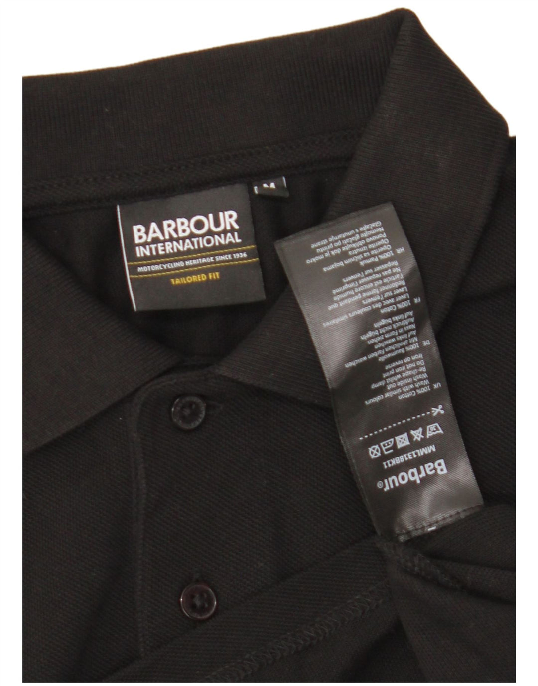 Polo da uomo Barbour in cotone nero medio