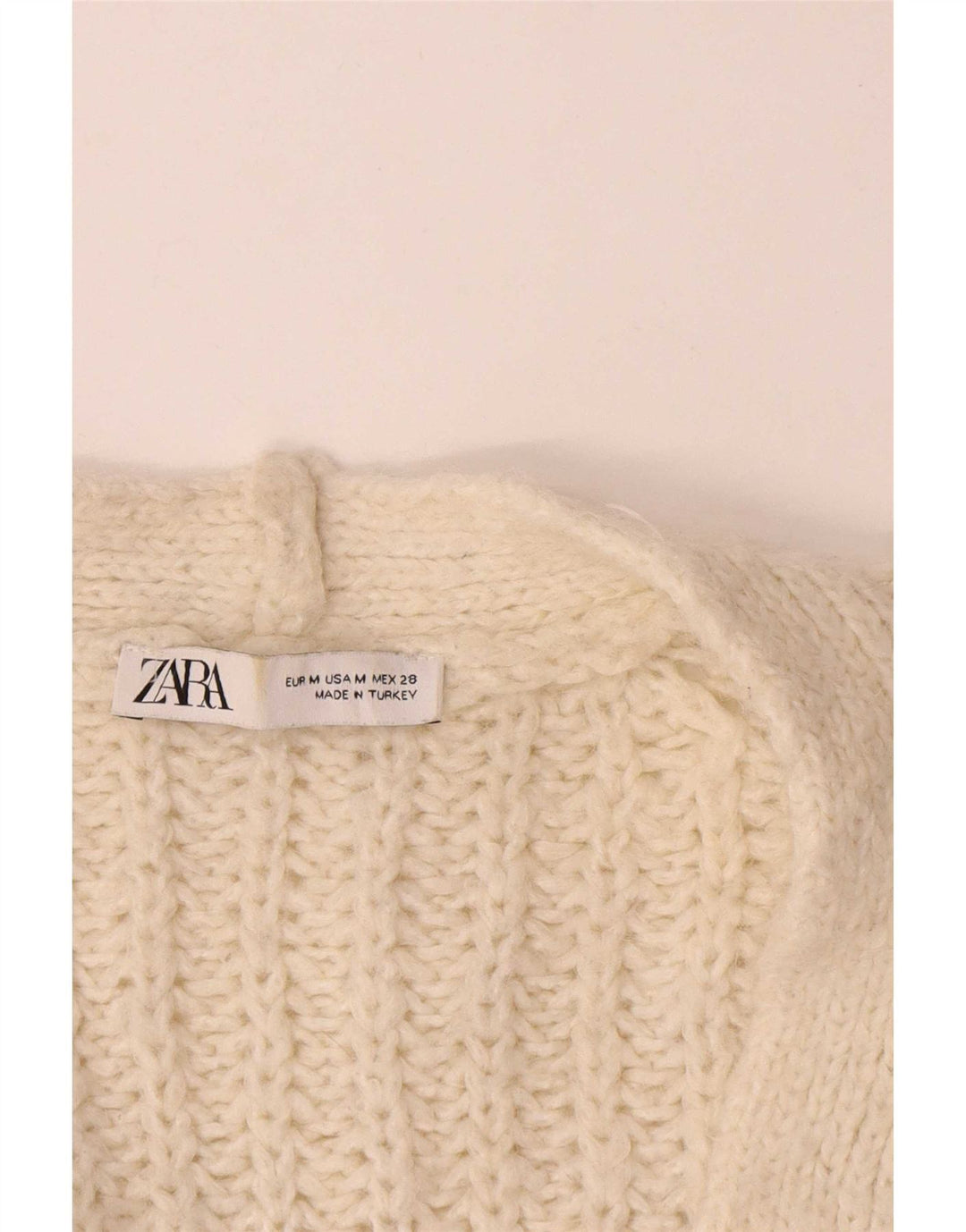 Maglione cardigan aperto oversize da donna Zara UK 14 Acrilico beige medio