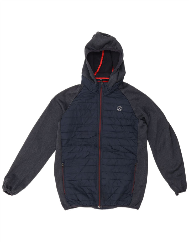 Giubbotto bomber con cappuccio Jack & Jones per ragazzi 9-10 anni Blu navy a blocchi di colore