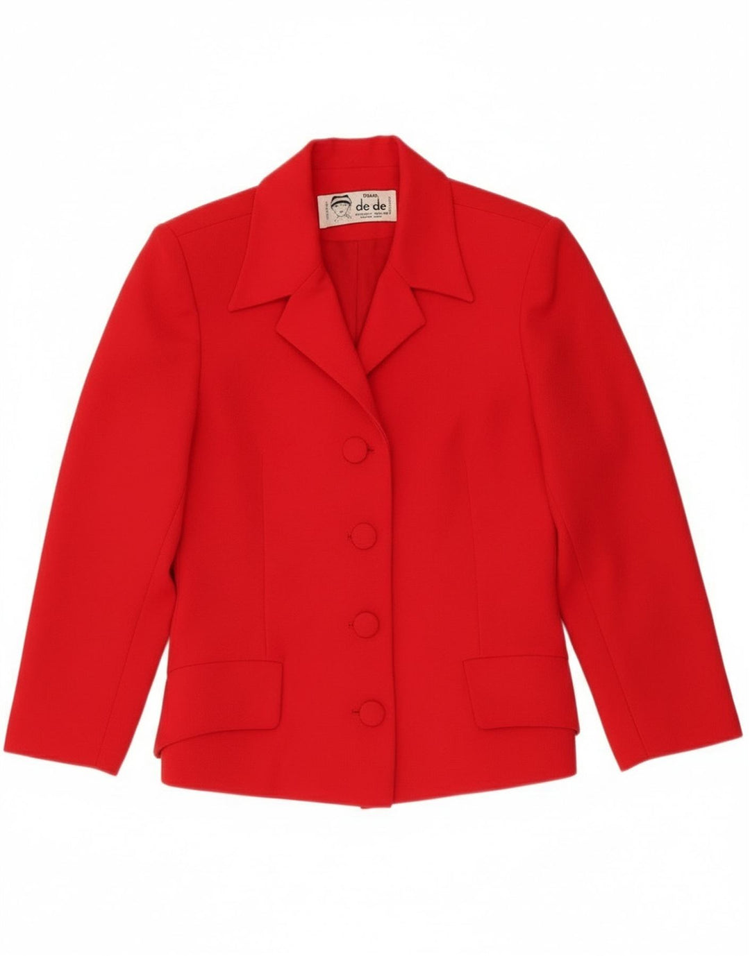Giacca blazer vintage da donna a 4 bottoni IT 40 piccola in lana rossa