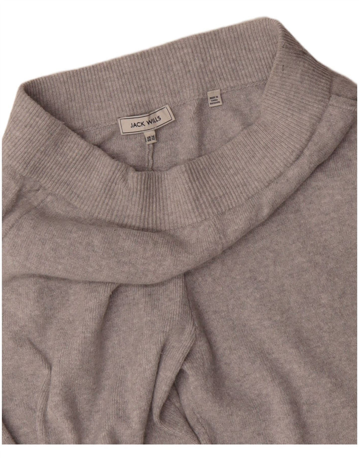 JACK WILLS Pantaloni da tuta da donna Joggers UK 16 Large Grigio Poliestere