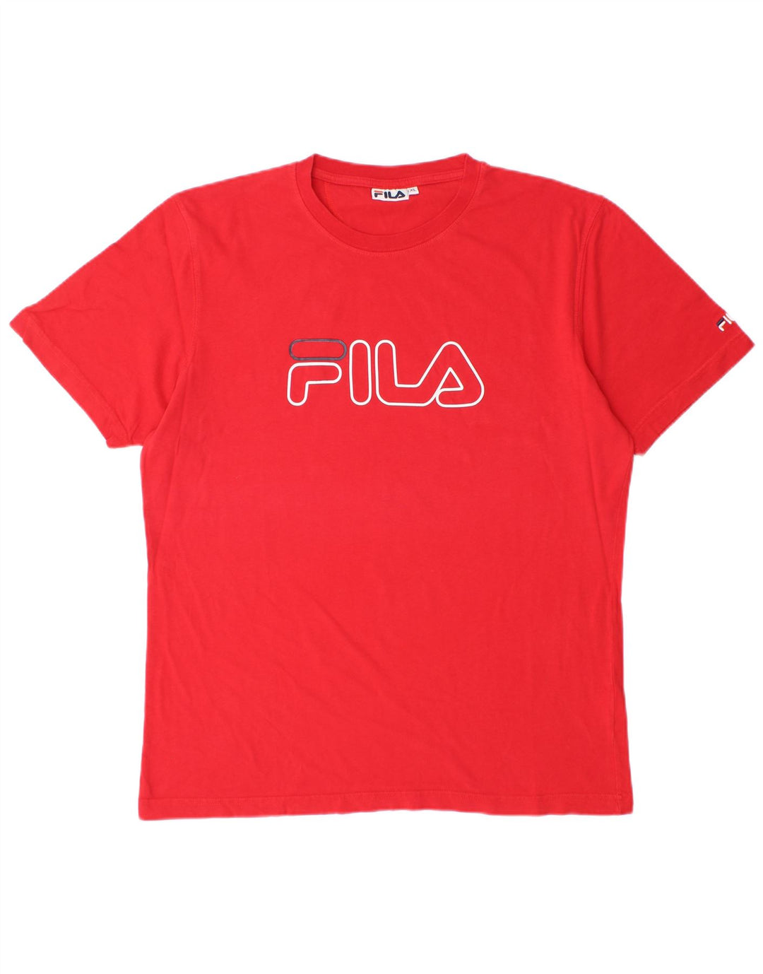 T-shirt grafica da uomo Fila Top XL in cotone rosso