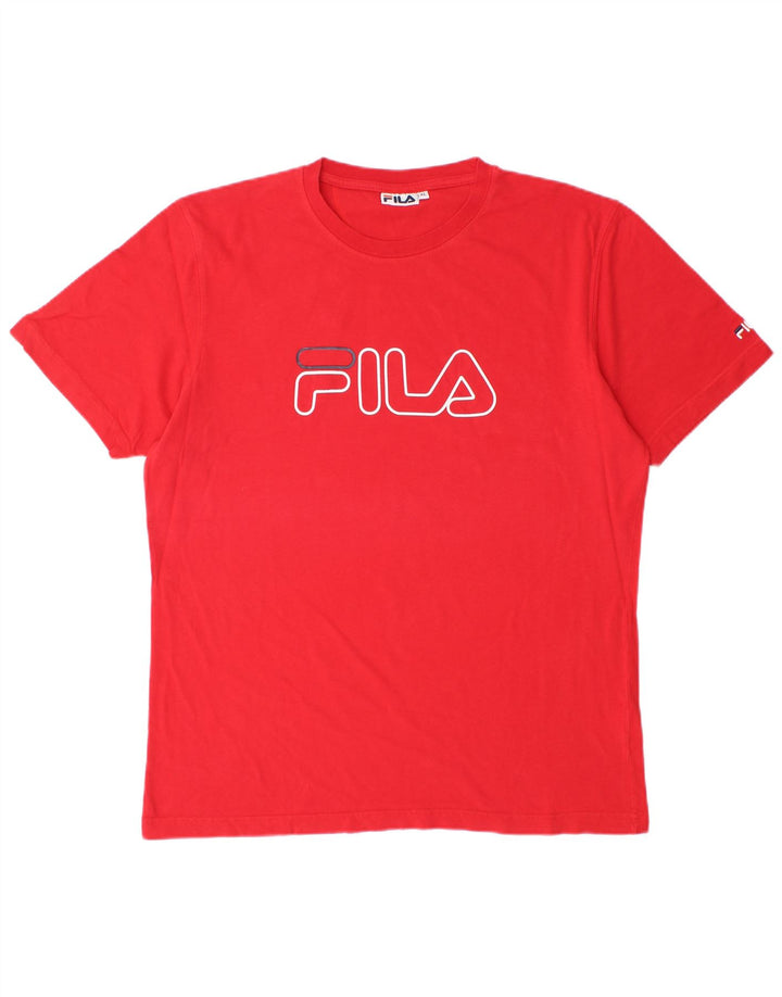 T-shirt grafica da uomo Fila Top XL in cotone rosso