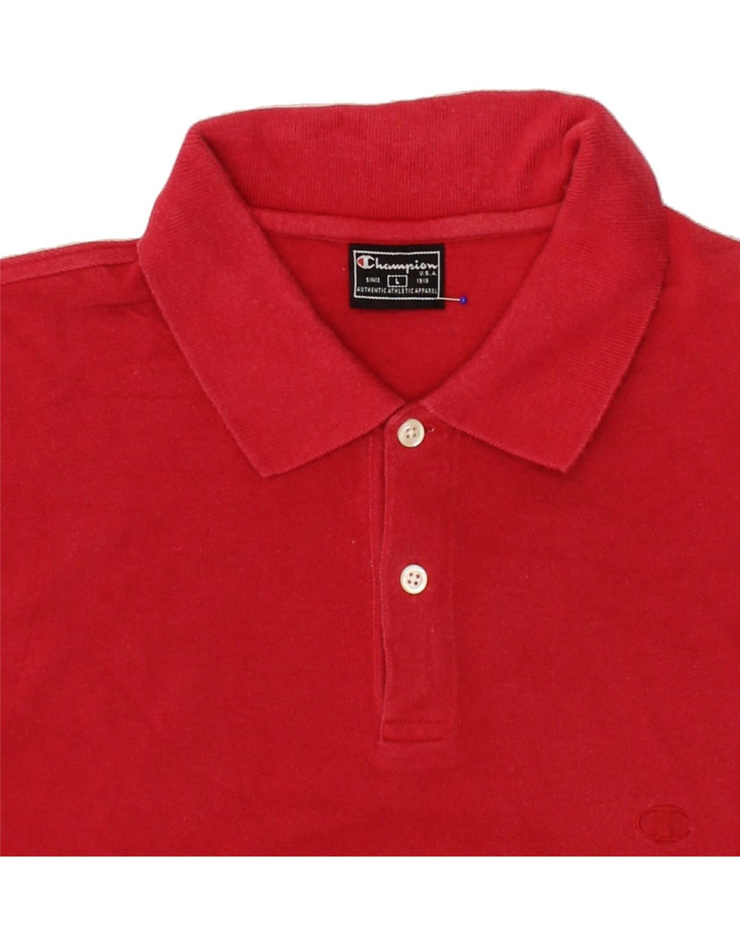 CHAMPION Mens Polo Shirt Large Red Cotton Vintage Champion and Second-Hand Champion from Messina Hembry 