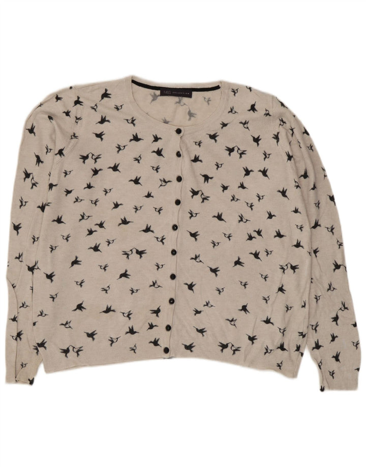 Maglione cardigan con motivo astratto da donna Marks & Spencer UK 14 bianco medio