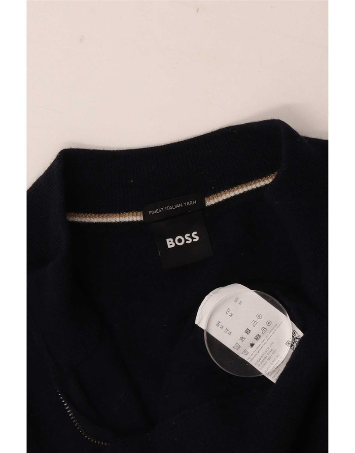 Maglione cardigan da donna Hugo Boss UK 12 Lana vergine blu navy medio