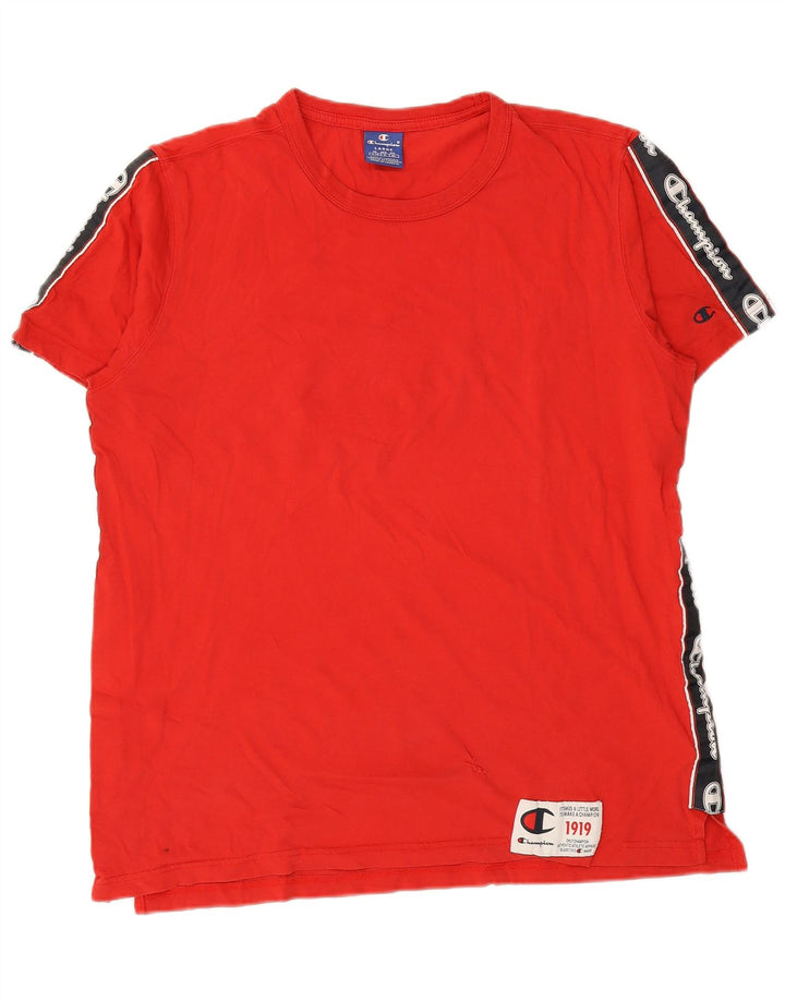 CHAMPION T-shirt grafica da uomo Top grande in cotone color block rosso