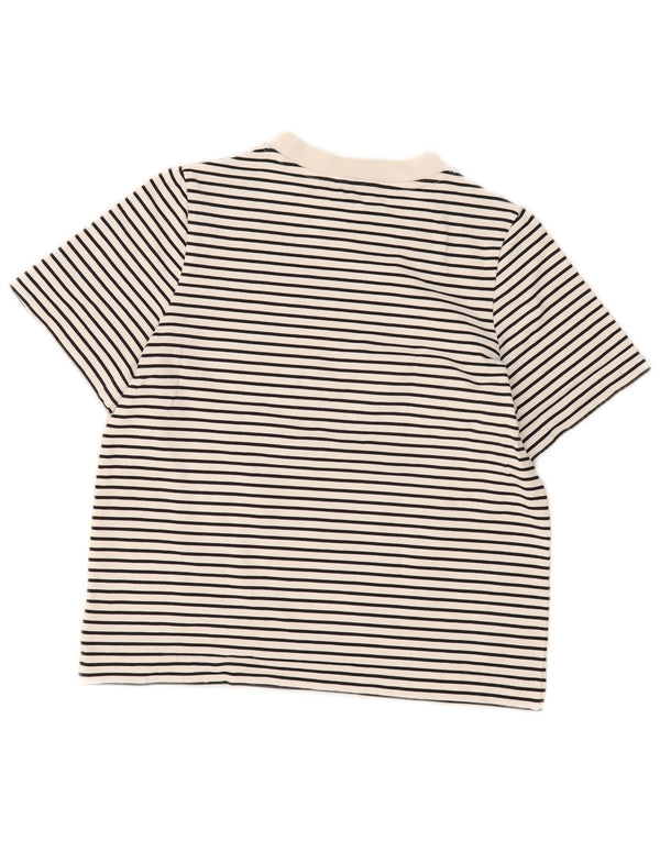 T-shirt Cos da donna Top UK 10 piccola in cotone a righe bianche