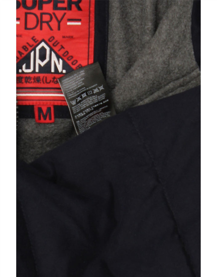 Giacca imbottita con cappuccio da uomo Superdry UK 38 poliestere medio blu navy