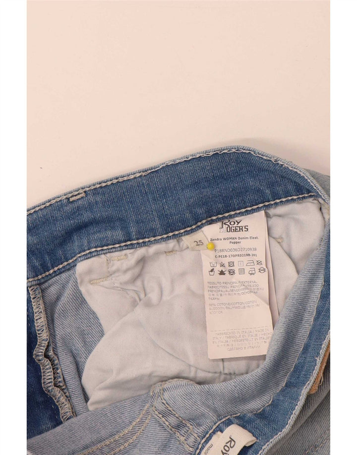 Jeans bootcut invecchiati da donna Roy Rogers W25 L28 cotone blu